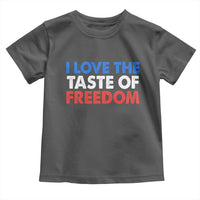 I Love The Taste Of Freedom Matching Couple Toddler T Shirt Funny Patriotic Red White and Blue 4th of July