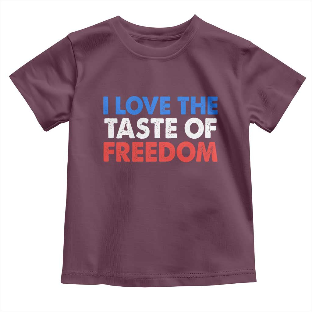 I Love The Taste Of Freedom Matching Couple Toddler T Shirt Funny Patriotic Red White and Blue 4th of July