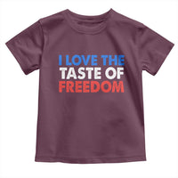 I Love The Taste Of Freedom Matching Couple Toddler T Shirt Funny Patriotic Red White and Blue 4th of July