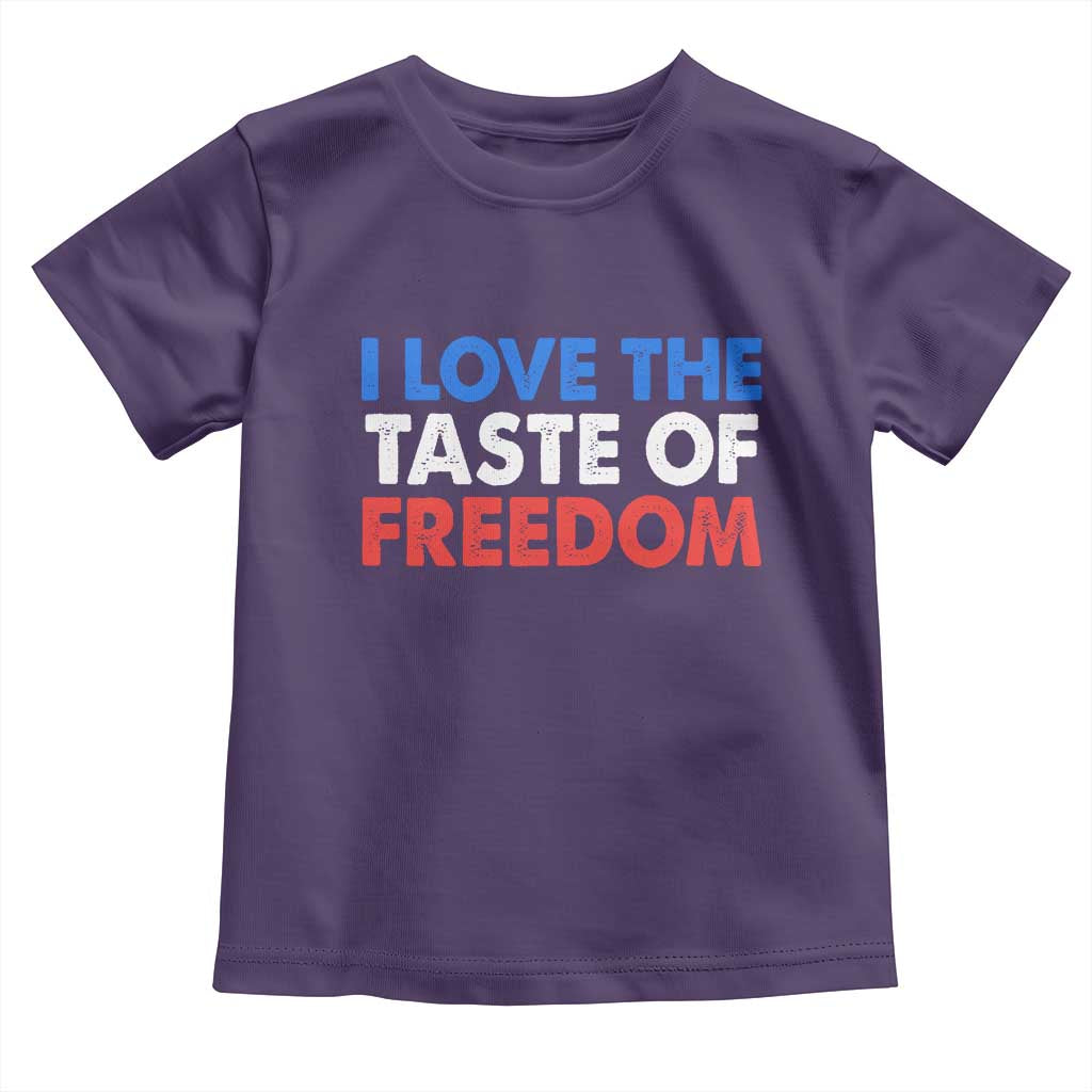 I Love The Taste Of Freedom Matching Couple Toddler T Shirt Funny Patriotic Red White and Blue 4th of July