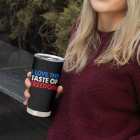 I Love The Taste Of Freedom Matching Couple Tumbler Cup Funny Patriotic Red White and Blue 4th of July