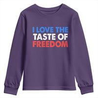 I Love The Taste Of Freedom Matching Couple Youth Sweatshirt Funny Patriotic Red White and Blue 4th of July