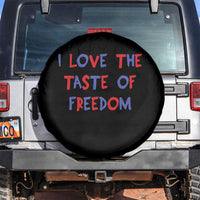 I Love The Taste Of Freedom Americana Matching Couple Spare Tire Cover Funny Patriotic Red White and Blue 4th of July