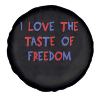 I Love The Taste Of Freedom Americana Matching Couple Spare Tire Cover Funny Patriotic Red White and Blue 4th of July