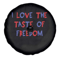 I Love The Taste Of Freedom Americana Matching Couple Spare Tire Cover Funny Patriotic Red White and Blue 4th of July