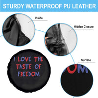 I Love The Taste Of Freedom Americana Matching Couple Spare Tire Cover Funny Patriotic Red White and Blue 4th of July