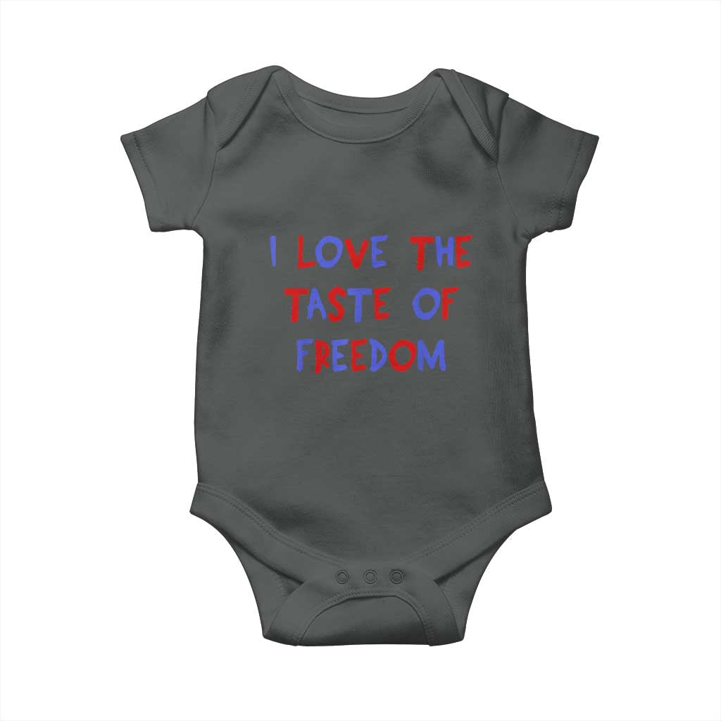 I Love The Taste Of Freedom Americana Matching Couple Baby Onesie Funny Patriotic Red White and Blue 4th of July
