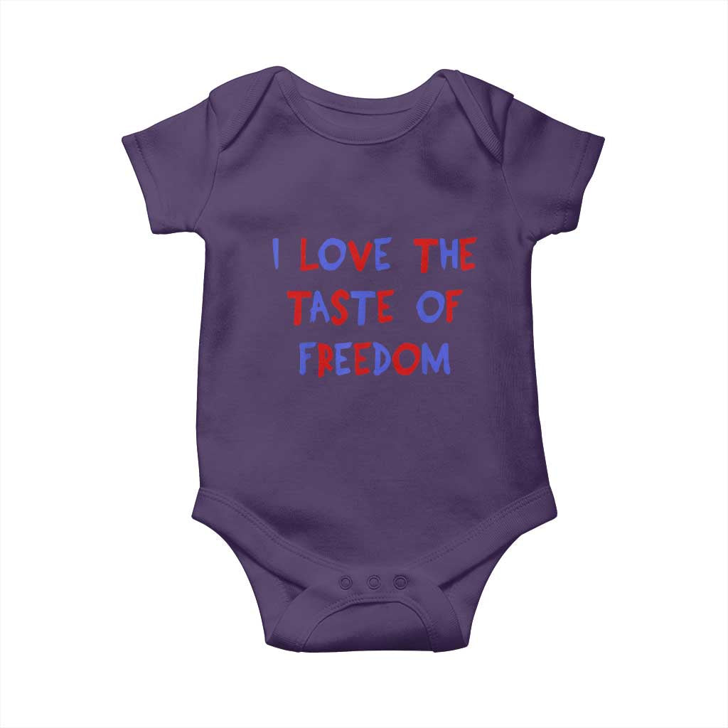 I Love The Taste Of Freedom Americana Matching Couple Baby Onesie Funny Patriotic Red White and Blue 4th of July