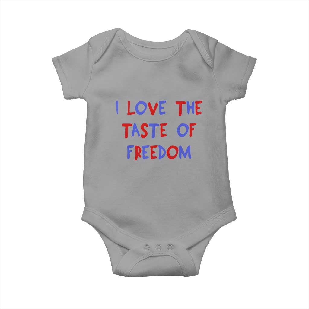 I Love The Taste Of Freedom Americana Matching Couple Baby Onesie Funny Patriotic Red White and Blue 4th of July
