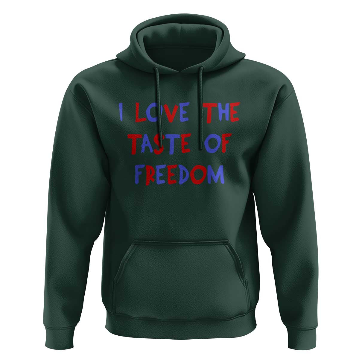 I Love The Taste Of Freedom Americana Matching Couple Hoodie Funny Patriotic Red White and Blue 4th of July