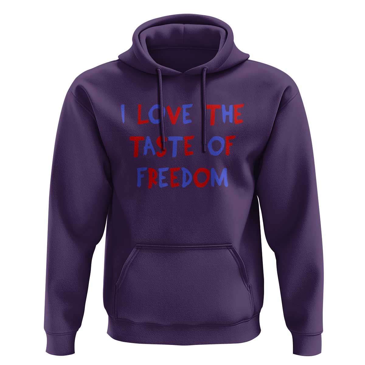 I Love The Taste Of Freedom Americana Matching Couple Hoodie Funny Patriotic Red White and Blue 4th of July