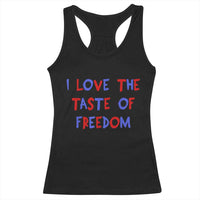 I Love The Taste Of Freedom Americana Matching Couple Racerback Tank Top Funny Patriotic Red White and Blue 4th of July
