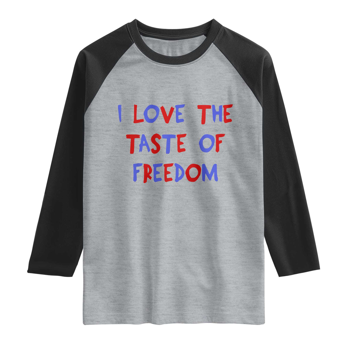 I Love The Taste Of Freedom Americana Matching Couple Raglan Shirt Funny Patriotic Red White and Blue 4th of July