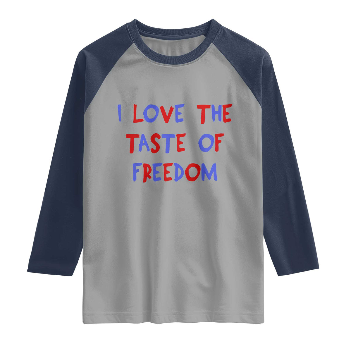 I Love The Taste Of Freedom Americana Matching Couple Raglan Shirt Funny Patriotic Red White and Blue 4th of July