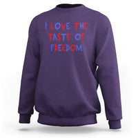 I Love The Taste Of Freedom Americana Matching Couple Sweatshirt Funny Patriotic Red White and Blue 4th of July