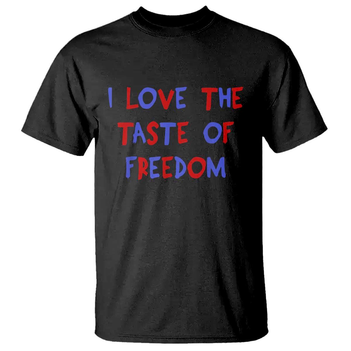I Love The Taste Of Freedom Americana Matching Couple T Shirt Funny Patriotic Red White and Blue 4th of July