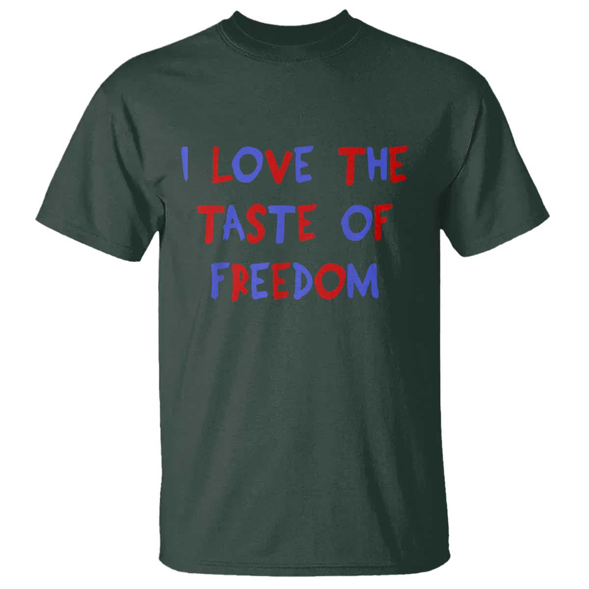 I Love The Taste Of Freedom Americana Matching Couple T Shirt Funny Patriotic Red White and Blue 4th of July