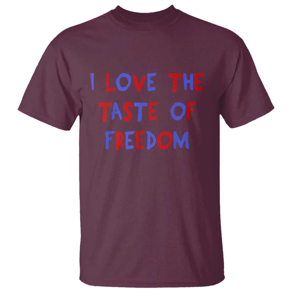 I Love The Taste Of Freedom Americana Matching Couple T Shirt Funny Patriotic Red White and Blue 4th of July