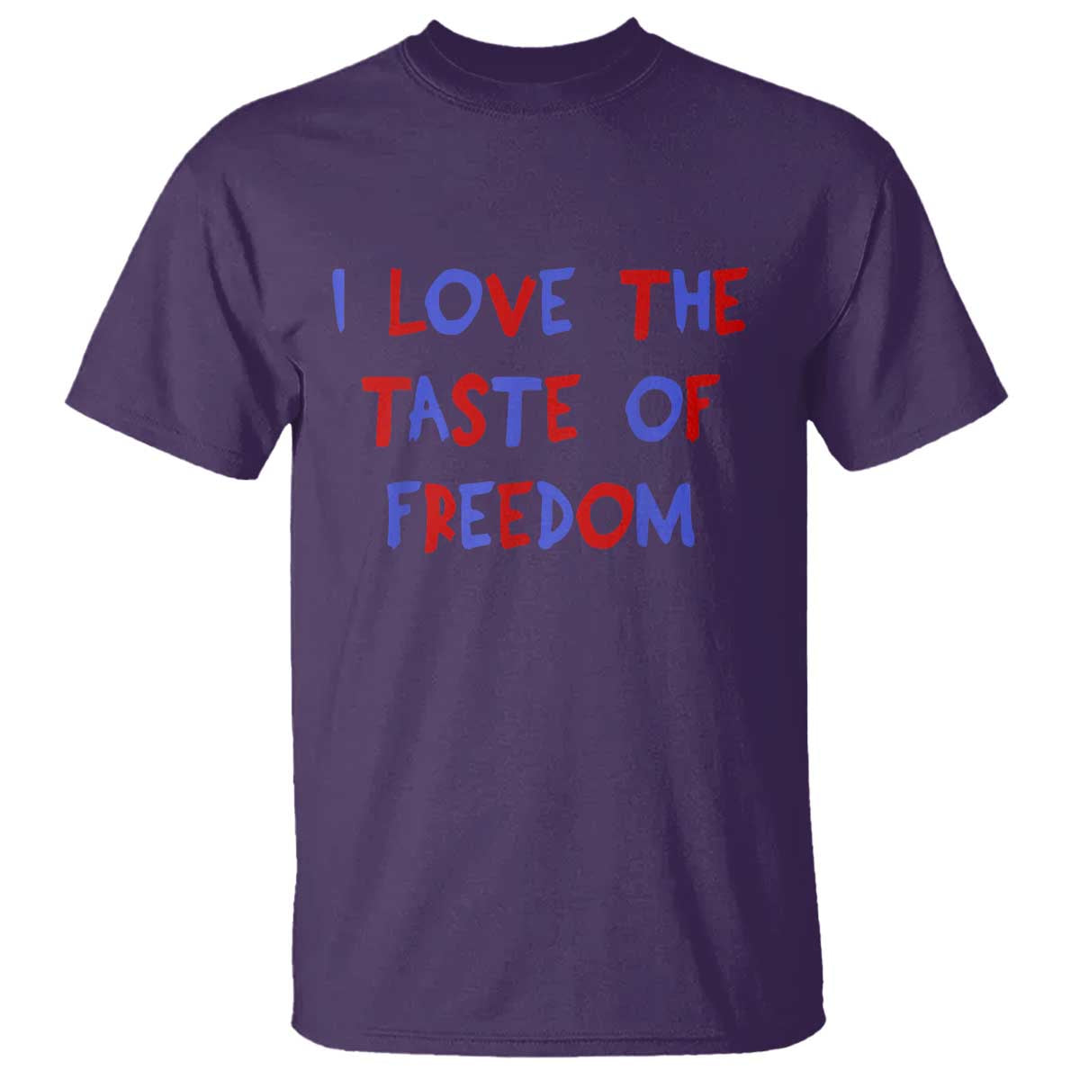 I Love The Taste Of Freedom Americana Matching Couple T Shirt Funny Patriotic Red White and Blue 4th of July