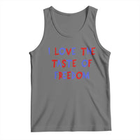 I Love The Taste Of Freedom Americana Matching Couple Tank Top Funny Patriotic Red White and Blue 4th of July