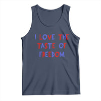 I Love The Taste Of Freedom Americana Matching Couple Tank Top Funny Patriotic Red White and Blue 4th of July