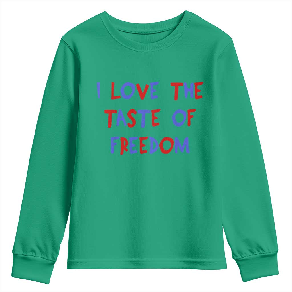 I Love The Taste Of Freedom Americana Matching Couple Youth Sweatshirt Funny Patriotic Red White and Blue 4th of July