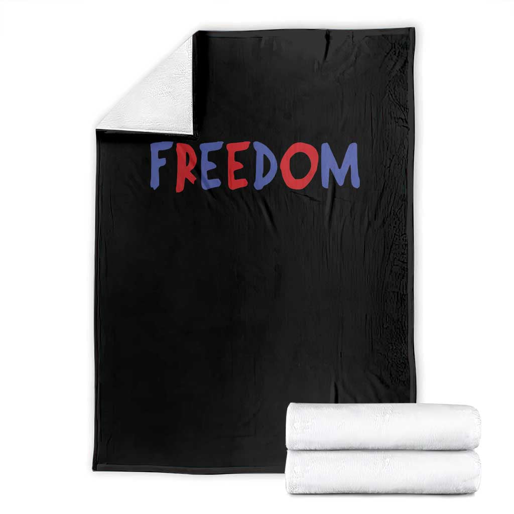 I'm Freedom Americana Matching Couple Throw Blanket Funny Patriotic Red White and Blue 4th of July