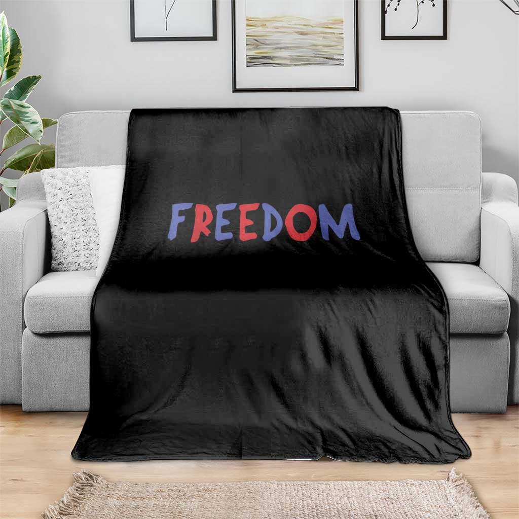 I'm Freedom Americana Matching Couple Throw Blanket Funny Patriotic Red White and Blue 4th of July