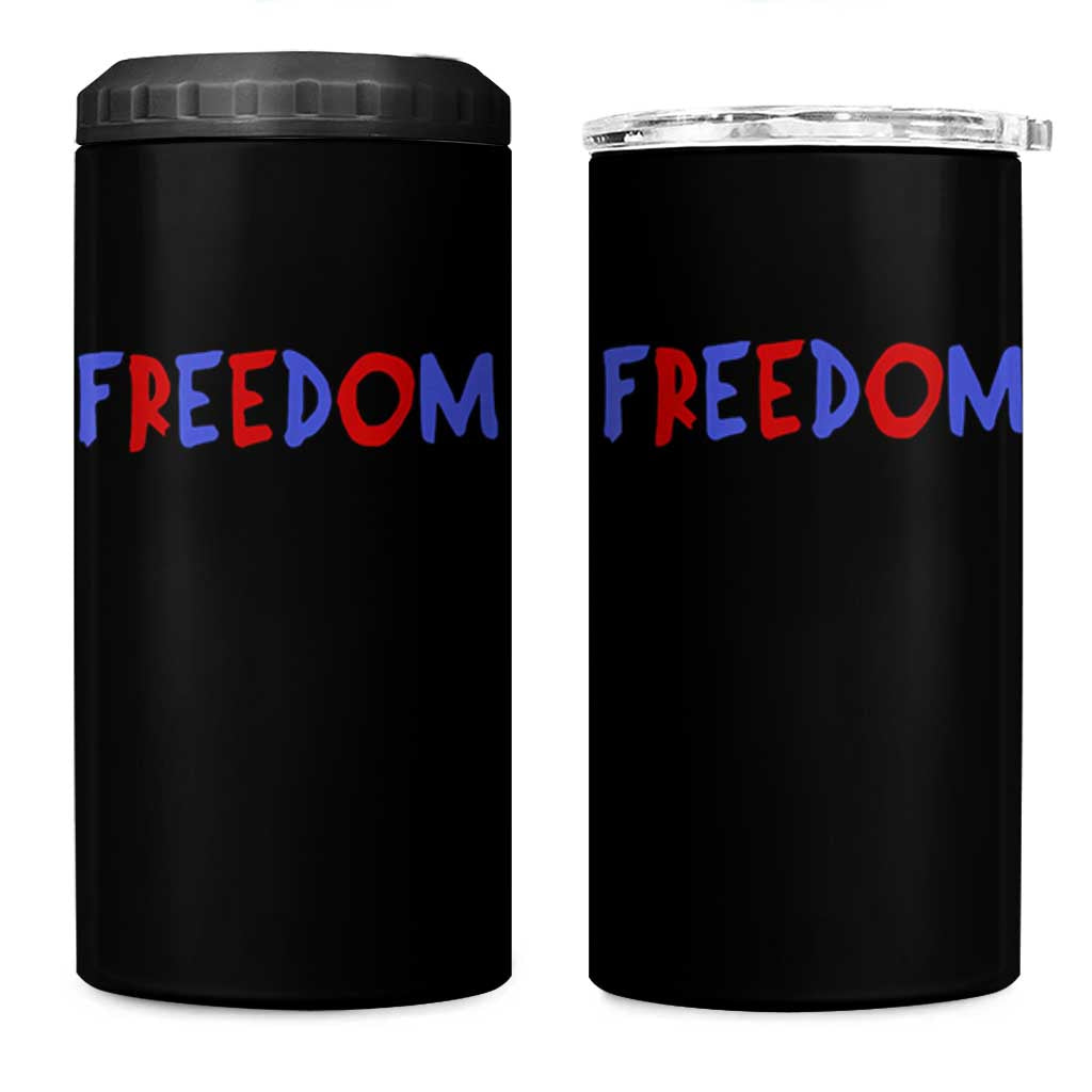 I'm Freedom Americana Matching Couple 4 in 1 Can Cooler Tumbler Funny Patriotic Red White and Blue 4th of July