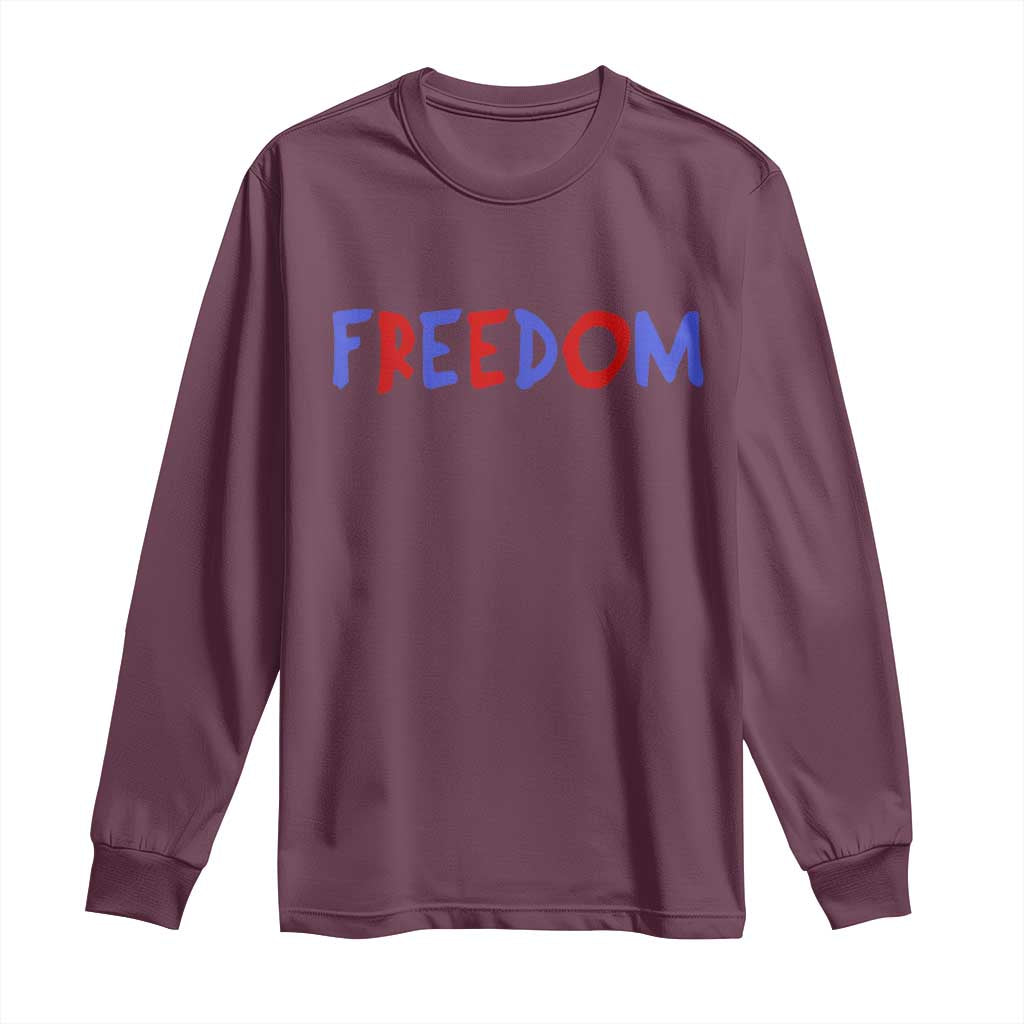 I'm Freedom Americana Matching Couple Long Sleeve Shirt Funny Patriotic Red White and Blue 4th of July