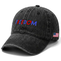 I'm Freedom Americana Matching Couple Washed Cotton Baseball Cap Funny Patriotic Red White and Blue 4th of July