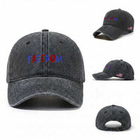 I'm Freedom Americana Matching Couple Washed Cotton Baseball Cap Funny Patriotic Red White and Blue 4th of July