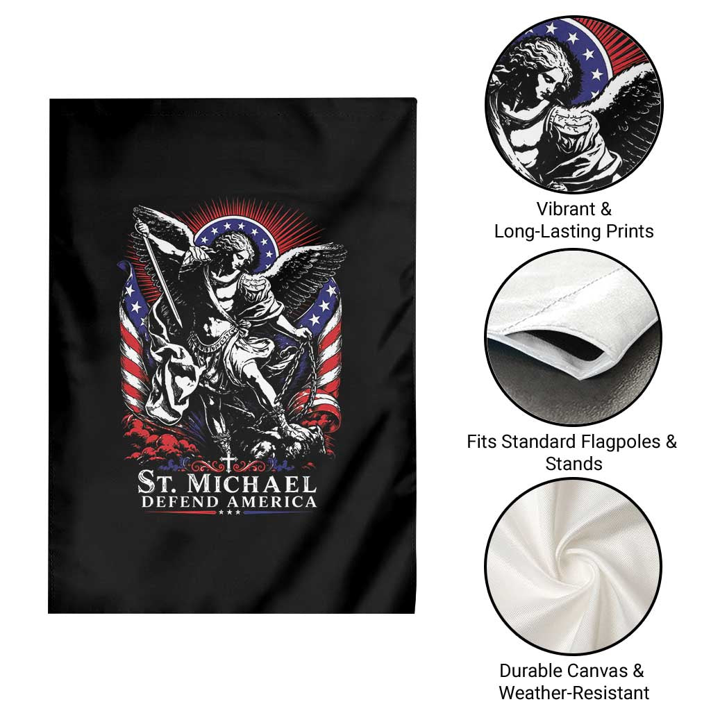 St Michael Defend America Archangel Graphic Garden Flag Christian Faith Patriotic