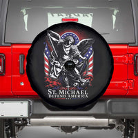 St Michael Defend America Archangel Graphic Spare Tire Cover Christian Faith Patriotic