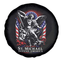 St Michael Defend America Archangel Graphic Spare Tire Cover Christian Faith Patriotic