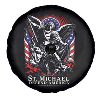 St Michael Defend America Archangel Graphic Spare Tire Cover Christian Faith Patriotic