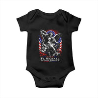 St Michael Defend America Archangel Graphic Baby Onesie Christian Faith Patriotic