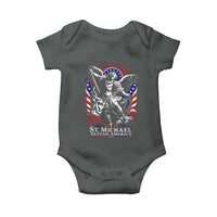 St Michael Defend America Archangel Graphic Baby Onesie Christian Faith Patriotic