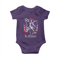 St Michael Defend America Archangel Graphic Baby Onesie Christian Faith Patriotic