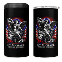 St Michael Defend America Archangel Graphic 4 in 1 Can Cooler Tumbler Christian Faith Patriotic