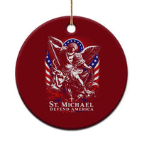 St Michael Defend America Archangel Graphic Ceramic Ornament Christian Faith Patriotic
