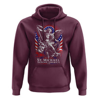 St Michael Defend America Archangel Graphic Hoodie Christian Faith Patriotic