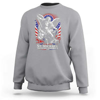 St Michael Defend America Archangel Graphic Sweatshirt Christian Faith Patriotic