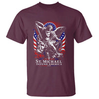 St Michael Defend America Archangel Graphic T Shirt Christian Faith Patriotic