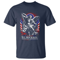 St Michael Defend America Archangel Graphic T Shirt Christian Faith Patriotic