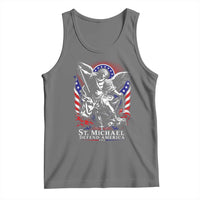St Michael Defend America Archangel Graphic Tank Top Christian Faith Patriotic