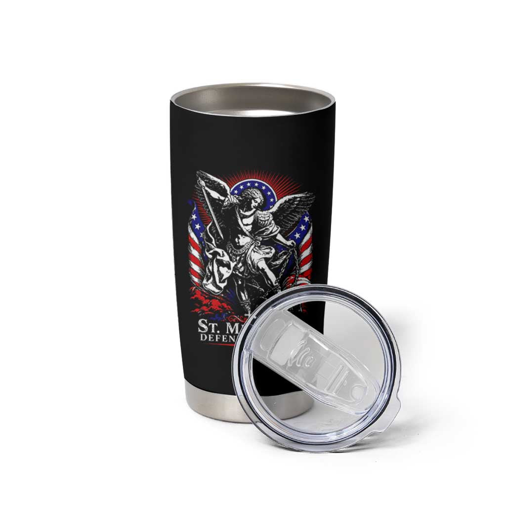 St Michael Defend America Archangel Graphic Tumbler Cup Christian Faith Patriotic