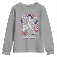 St Michael Defend America Archangel Graphic Youth Sweatshirt Christian Faith Patriotic