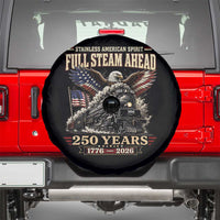 Full Steam Ahead Patriotic Bald Eagle Spare Tire Cover Vintage Stainless American Spirit Steam Locomotive Heritage