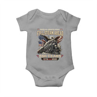 Full Steam Ahead Patriotic Bald Eagle Baby Onesie Vintage Stainless American Spirit Steam Locomotive Heritage